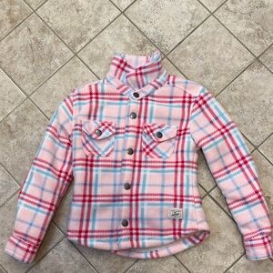 Weather proof vintage Plaid Kids Shirt in Pink and Blue size 4/5